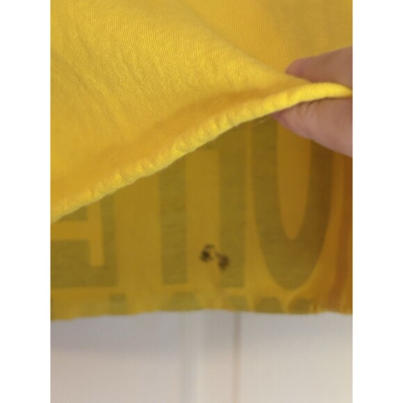 Women's Vans Crop Top Blouse Yellow Long Sleeve Shirt Size Medium Cowl Neck FLAW - Picture 9 of 11